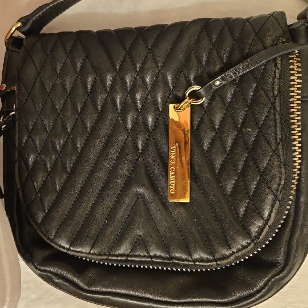 Vince Camuto Black Quilted Crossbody Bag - Picture 1 of 13